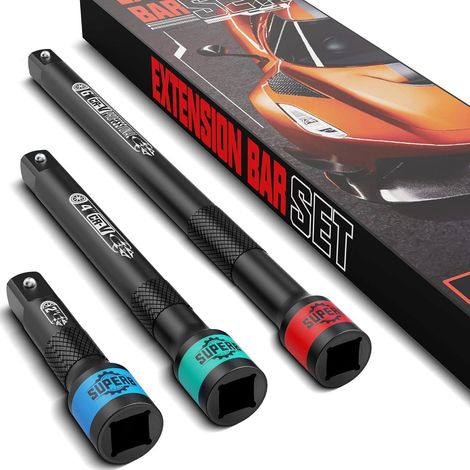 3tlg Steckschlüssel Verlängerung 1/4 Zoll Kraft-Verlängerungssatz Chrom-Vanadium Stahl 50-150mm (1/4)