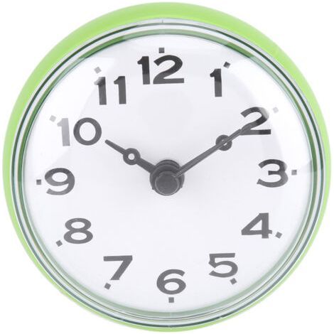 Waterproof Suction Cup Wall Mounted Window Mirror Bath Shower Clock Bathroom Accessories Green (1/5)