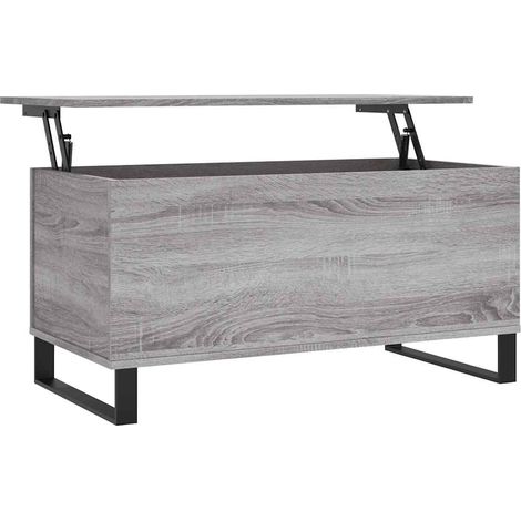 Maison Exclusive - Mesa de centro madera contrachapada gris Sonom