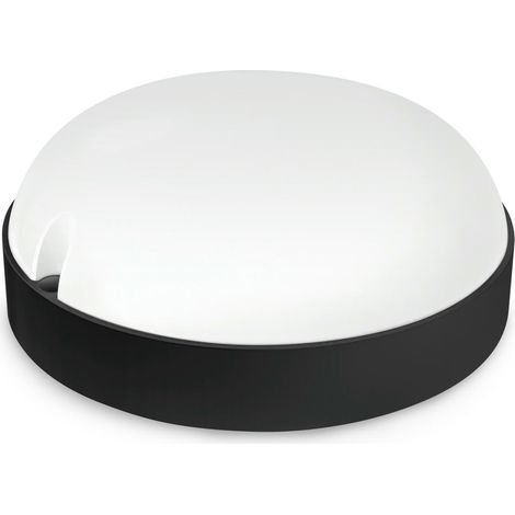 Aplique led redondo matel exterior IP65 negro 9W 6400K