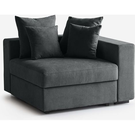Fauteuil modulaire d'extérieur déperlant avec accoudoir Cortina O DX - Gris (1/4)