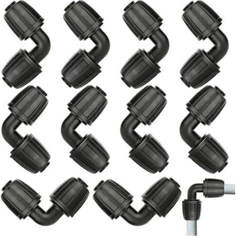 10Pcs Micro Drip System L-Connector - 1/2" Joint, Universal, Heavy Duty and Durable Elbow Garden Hose Connectors for Agricultural and Home Irrigation Accessories