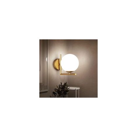 Applique da parete in stile industriale retrò con attacco E27, ideale per camera da letto, ufficio o corridoio, con globi in vetro placcato ferro e LED. - Crezuo