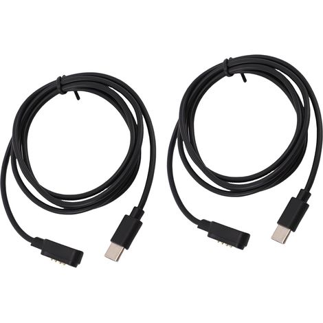 Câble de Chargeur pour Enregistreur de Notes, 2 Pièces, Cordon de Chargement pour Enregistreur Vocal Magnétique, Chargeur Magnétique USB C, 1 M Noir, adapté à l'Enregistreur Note AI (1/5)