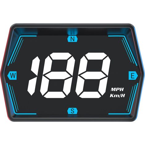 Affichage tête haute, compteur de vitesse GPS Affichage tête haute universel pour voiture Compteur de vitesse MPH 3 pouces avec boussole Alarme de survitesse pour tous les véhicules, Plug and Play (1/5)