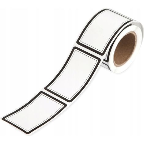Adesivi in rotolo con cornice nera, 2,5x4 cm, 100 pezzi. (1/3)
