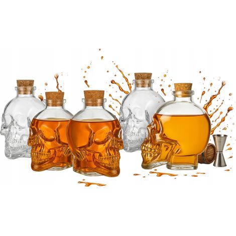 5x Totenkopf-Dekanter 100ml Einzigartiges Whisky-Geschenk-Gadget (1/5)