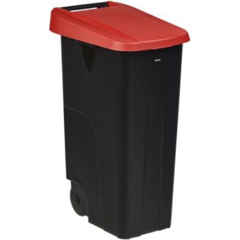 Poubelle de tri mobile Movatri - 110l - noir / rouge (1/3)