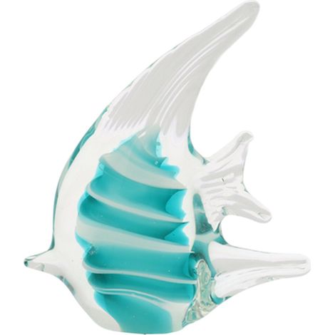 Fermacarte in vetro a forma di pesce blu Design moderno e decorativo