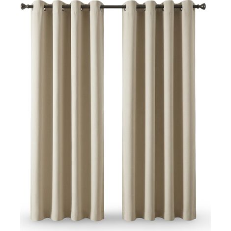 Tende Oscuranti Termoisolanti Set di 2 Pezzi 135x240 cm Beige (1/5)