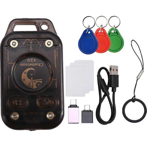 Émulateur de lecteur de puce RFID Chameleon V2.0 + 3 clés USB/cartes UID, décodage de cartes 125 kHz/13,56 MHz, duplicateur NFC Chameleon (1/5)