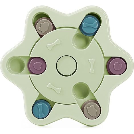 MINKUROW Hundespielzeug-Puzzle-Futterspender, pädagogisches Hundespielzeug, interaktives Hundespielzeug, interaktiver Leckerli-Spender, Qi-verbessernder Futterspender für Hunde (Hexagon Verde) (1/5)