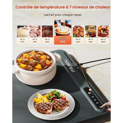 Electric Flat Warmer, Flexible Foldable Hot Plate with Adjustable Temperature and Timer, Warmer Plate Warmer for Buffets Parties Banquet (1/2)