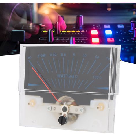 VU-Meter mit schwarzer Hintergrundbeleuchtung, hochpräzises TN-73-Mischpult, dB-Meter, Verstärkerpegelanzeige, Schalldruckpegelanzeige und Wattmeter. (1/5)