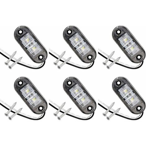 Lot de 6 feux de position latéraux à LED pour voiture, remorque, camping-car, caravane, vélo, moteur (1/5)
