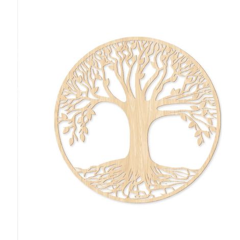 Décoration murale arbre de vie en bois 60 cm