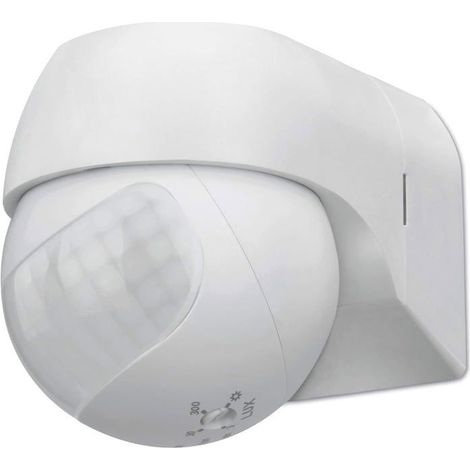 Ecleanfy - détecteur de Mouvement Infrarouge, Montage en saillie, Angle de détection 180°, Montage intérieur et extérieur, IP44, Blanc (1/5)