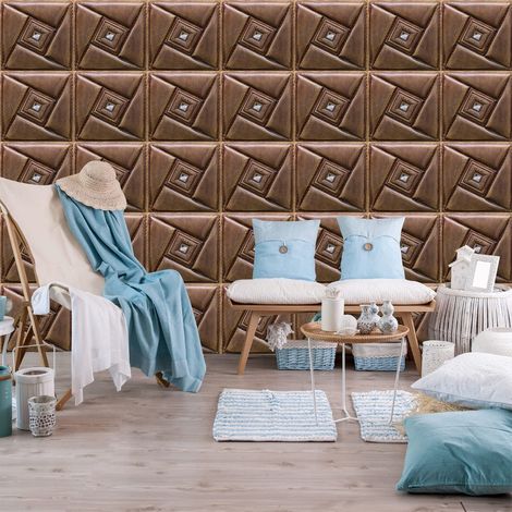 LZBARGON Selbstklebende 3D-Tapete mit Ziegelmuster (Set aus 10 Bögen) – Ideal für die Renovierung von Wohn- und Schlafzimmern (1/5)