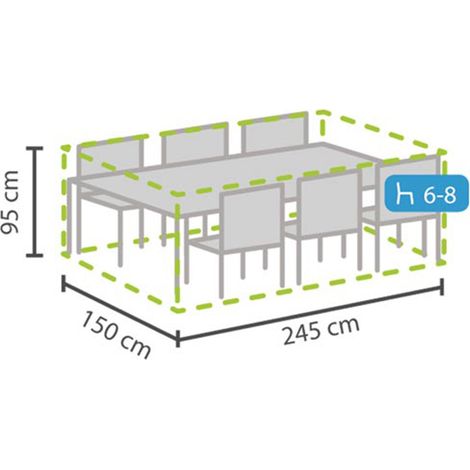 Wetterfeste Schutzhülle Abdeckung rechteckig für Garten Lounge Set, 245x150x95cm (1/5)