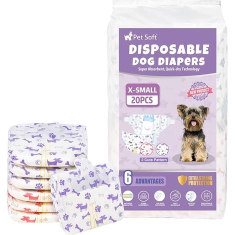 Pet Couche Chien Femelle Couches jetables pour Chiens Femelles (XS) (1/2)