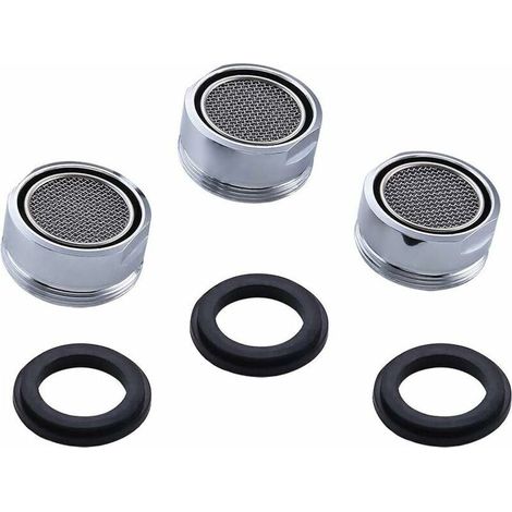 3-piece universal tap aerator filter for kitchen sink taps, gold finish, silver finish (22 mm) (1/5)