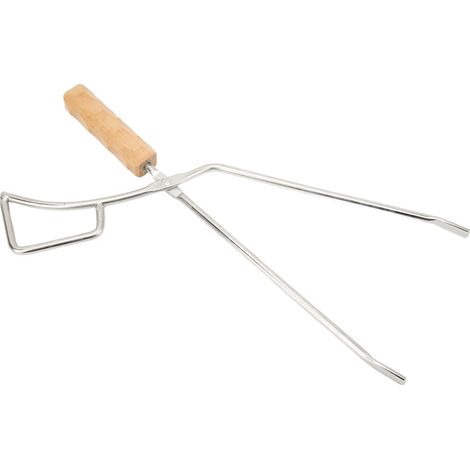 Pinces à Barbecue Longues en Acier Inoxydable avec Poignée en Bois de Hêtre pour Grill et Foyer (1/5)