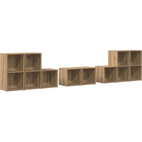 Maison Exclusive - Juego de muebles de TV 8 pcs Roble artesanal
