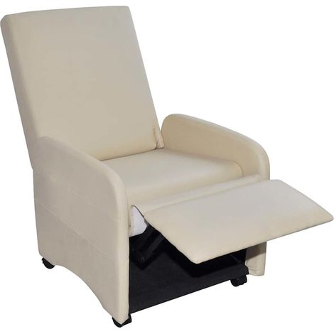 Maison Exclusive - Sessel Klappbar Creme Kunstleder (1/5)