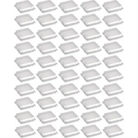 – Lot de 50 amortisseurs de butée en silicone transparent 10x10mm – Autocollants pour meubles, portes, placards – Résistants au vieillissement (1/2)