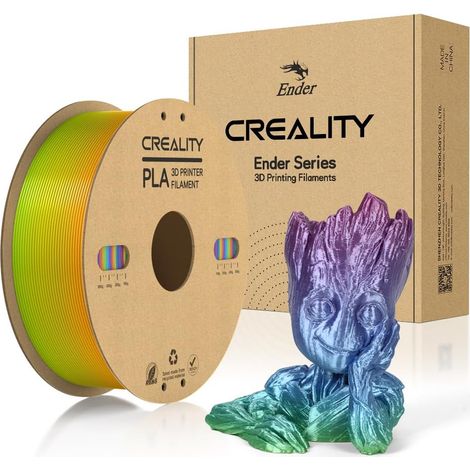 Filament PLA 1.75mm, Filament Imprimante 3D PLA Bobine de Carton pour Impression Lisse, Moins D'enchevêtrement, Précision Dimensionnelle +/- 0.03mm 1kg/Rouleau (2.2lbs), Arc-en-ciel (1/5)