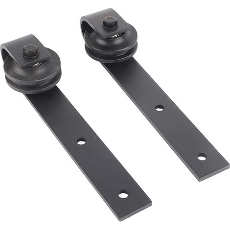 Ensemble de rails coulissants 2m pour porte de grange moderne, système de suspension en acier pour porte en bois simple, kit de coulisse murale robuste. (1/3)