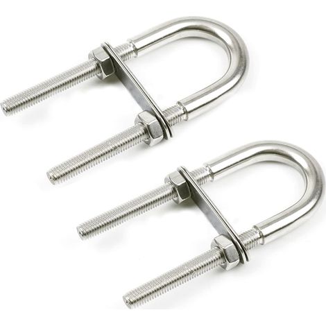 2pcs M5 U Boulons Acier Inoxydable U Boulon U-Bolt Boulon En U Avec Joint D'éCrou Sont UtiliséEs Comme Boulon De Tuyau Domestique, Boulon De Voiture, GréEment En U De Yacht (1/5)