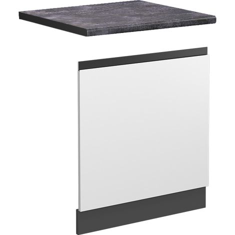 Frontblende R-Line, Weiß, 60 cm , AP Anthrazit, Vicco