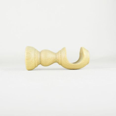 TENDAGGIMANIA Staffe per Tende 1 COPPIA - Per Bastoni per tende in Legno ∅ 35 MM - Staffe con piastrina di fissaggio, viti e tasselli- 100% Legno Made in Italy - Colore: NATURALE -LUNGHEZZA 10 CM (1/5)