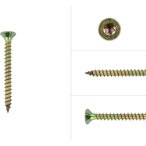 Spanplattenschrauben gelb verzinkt 6 x 80 mm Torx 30 mit