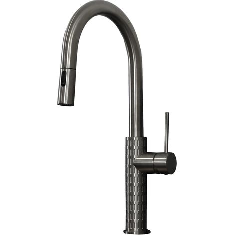 Essebagno Architek Spültischmischer Ausziehbare Handbrause Kupfer gebürstet