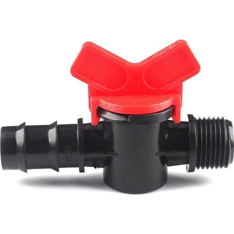 Valvula de interruptor de riego por goteo 16 mm x 1/2”, llave de paso.  Oferta exclusiva