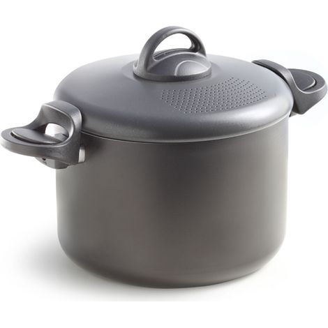 Pentola Cuociscola Scolapasta Antiaderente con Manici Blocca Coperchio 22 cm
