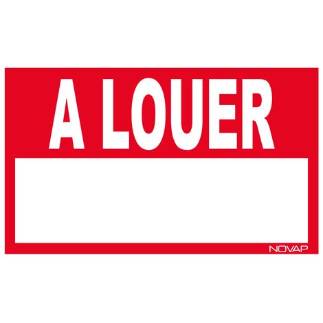 Panneau A louer fond rouge - Rigide 330x200mm - 4161709