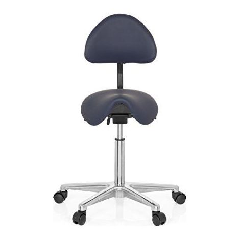 Tabouret / tabouret de travail / assise selle TOP WORK 20 polyuréthane bleu hjh OFFICE