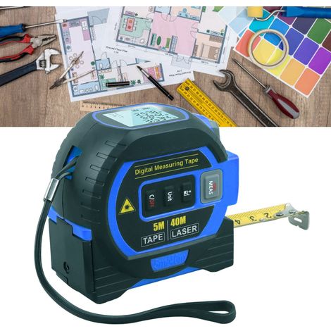Télémètre laser 3 en 1, mètre ruban, bleu, 40 m (1/5)