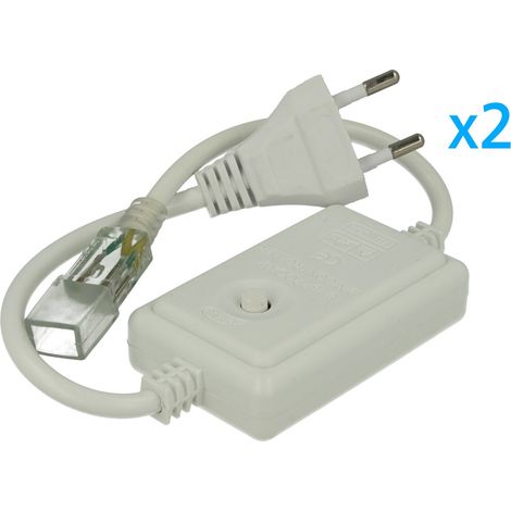 2 PZ Spine Alimentatore Trasformatore 2 Pin RGB Passo 6mm con Interruttore On Off e Controller 8 Programmi per Striscia LED 220V (1/3)