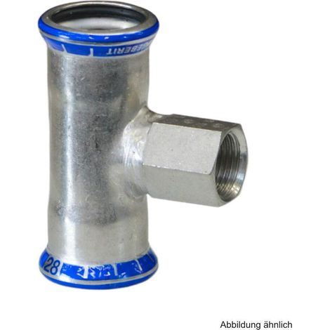 Geberit Mapress Acier inoxydable Té avec filetage femelle, DN 20, dø 22 mm, 31308 (1/2)