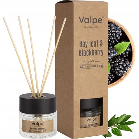 VALPE Aroma-Diffusor mit Stäbchen Lorbeerblatt - Brombeere 50 ml dz50-325