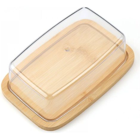 Beurrier – fabriqué en PS réutilisable avec un couvercle en bambou – pratique et durable, un allié précieux en cuisine. (1/5)