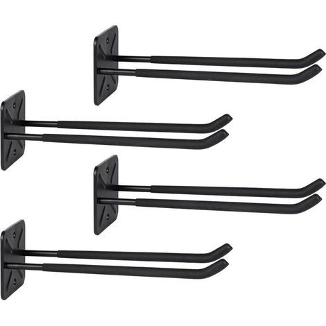 Lot de 4 grands crochets de garage robustes, support de rangement d'outils mural, support de pneus, crochet pour échelle, organisateur de garage pour porte-roues (4) (1/5)