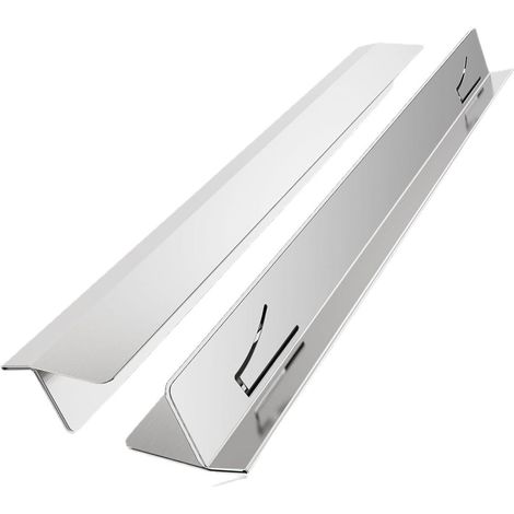 Lot de 2 couvre-joints pour plan de travail de cuisine, en acier inoxydable résistant à la chaleur, couleur argent. (1/5)