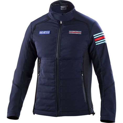 SPARCO Softshell MARTINI RACING – Impermeabile, Antivento e Tecnologica - Colore: Blu Marine - Taglia: XL (1/2)