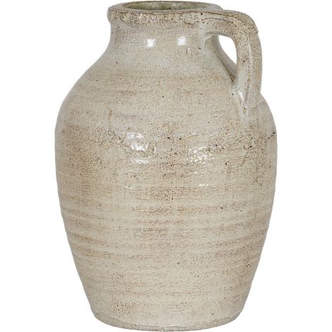 Tarn Collection Large Jug with Handle - Ceramic - L20 x W20 x H28 cm - White