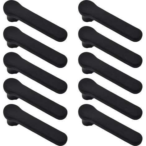 Housses de poignée de porte, lot de 10 housses de bouton de porte noires mates en silicone, housses de poignée de porte antistatiques et de protection de bouton de porte de sécurité pour (1/5)